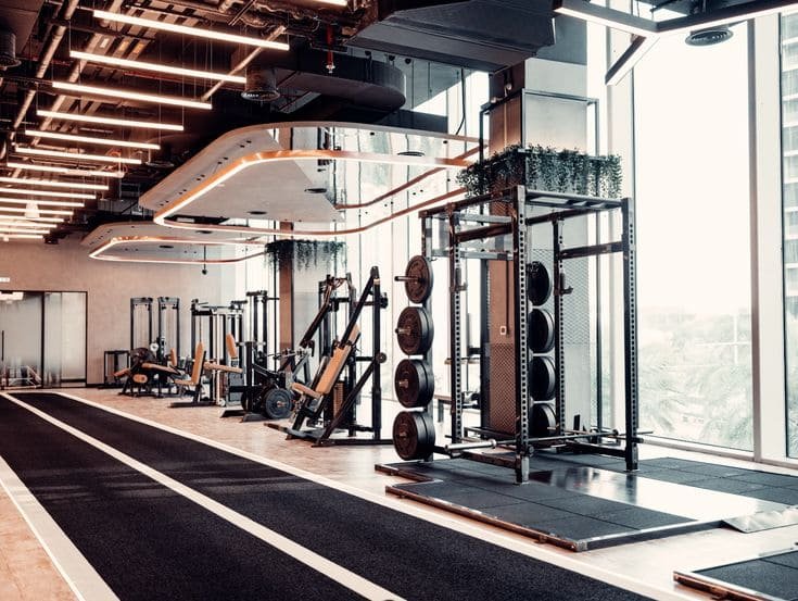A large, open-plan gym with plenty of space between equipment
