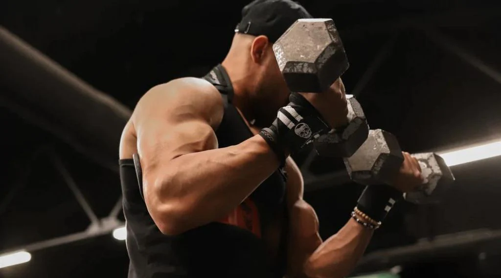 Athlete with wrist wraps, implying wrist strain