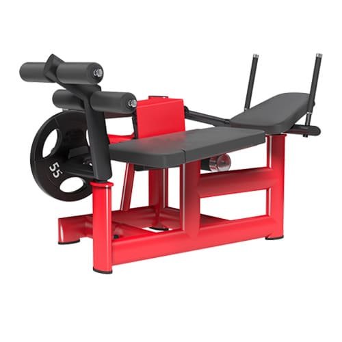 Plate-loaded hip thrust machine for glute and lower body studio upgrades