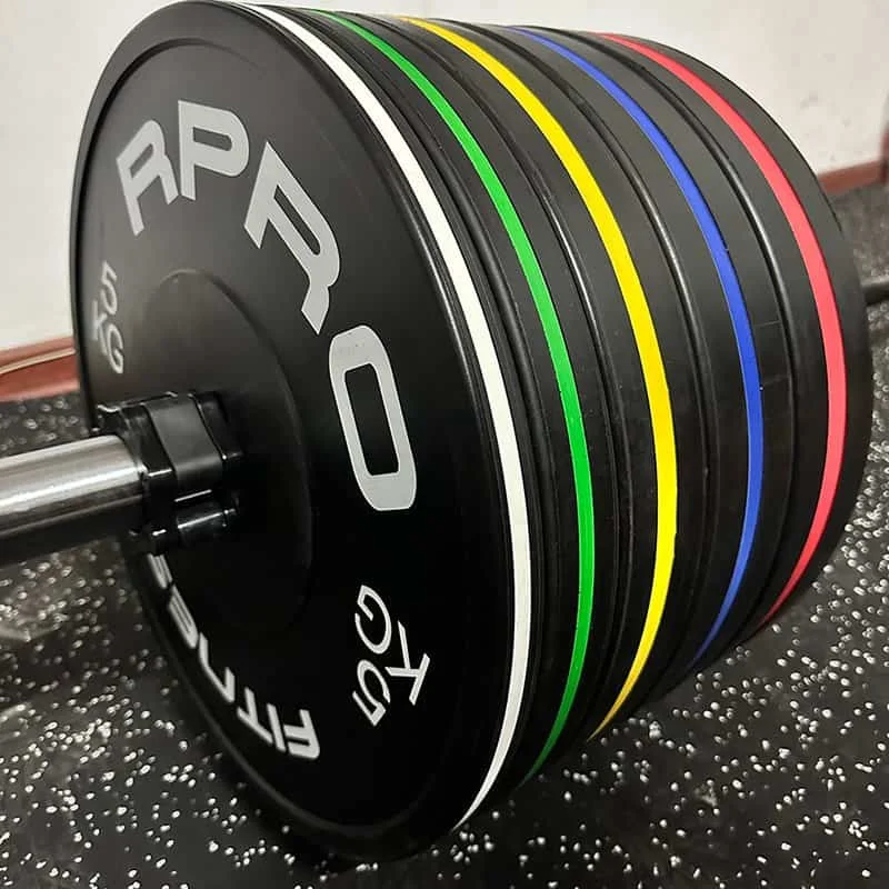 Colored Strips Bumper Weight Discs