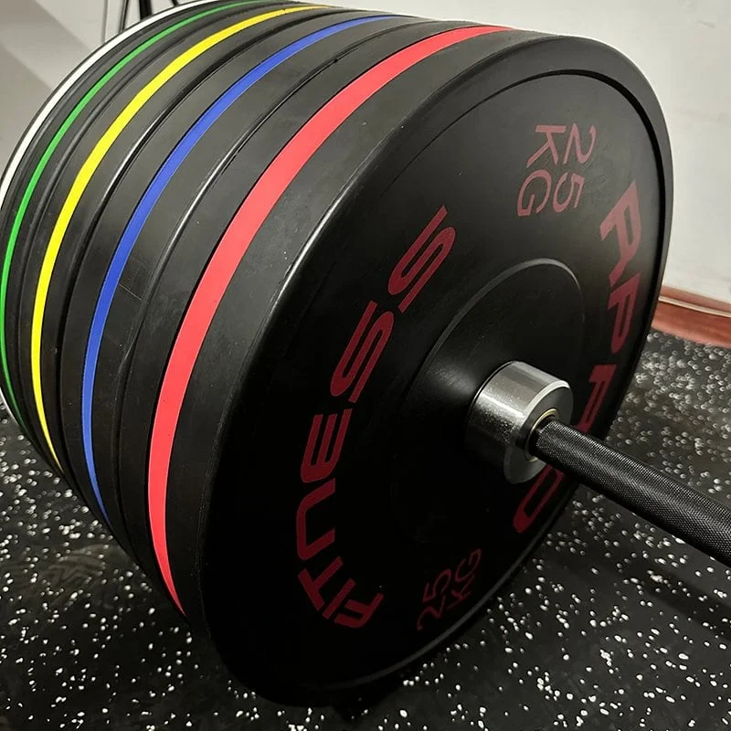Colored Strips Bumper Weight Discs
