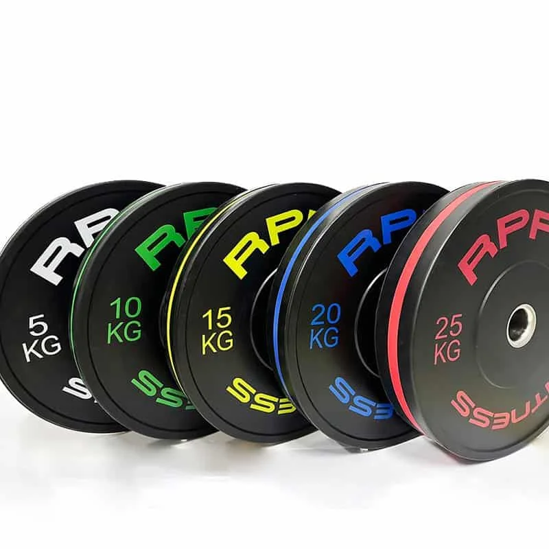 Colored Strips Bumper Weight Discs