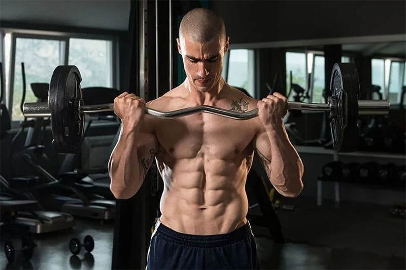 A diagram or side view showing the 45-degree angle of a bent over row