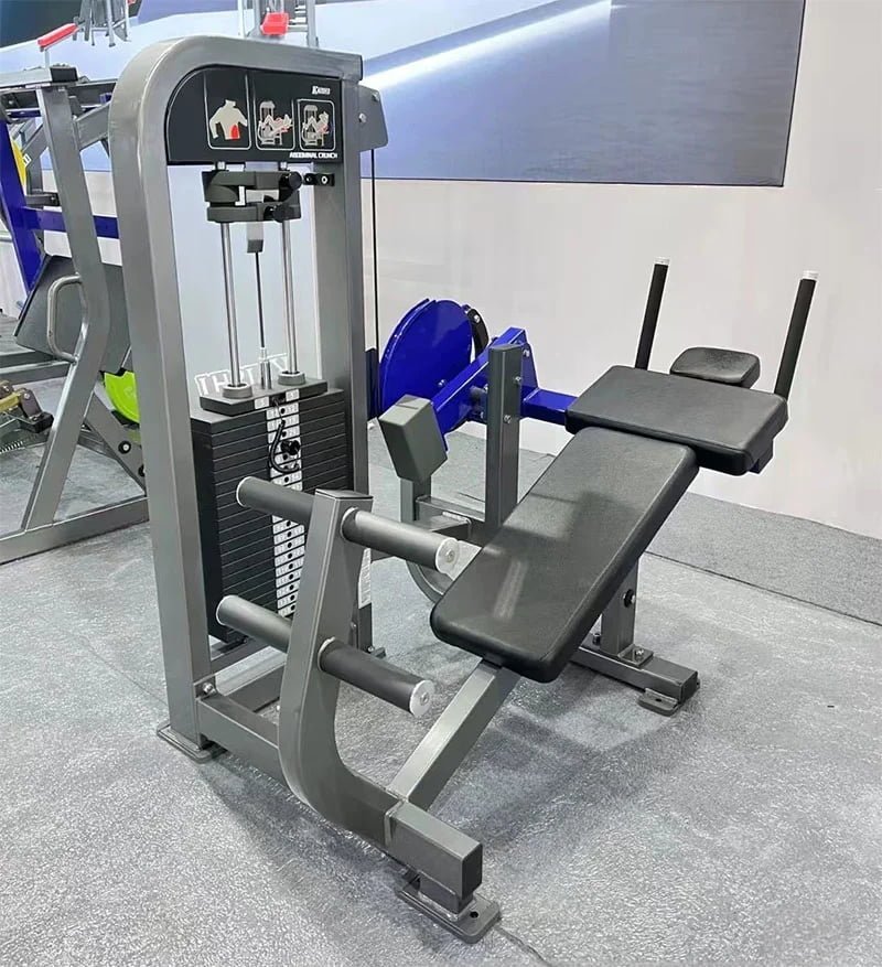 the selectorized seated crunch machine